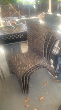 Wicker Patio Chairs Set of 4