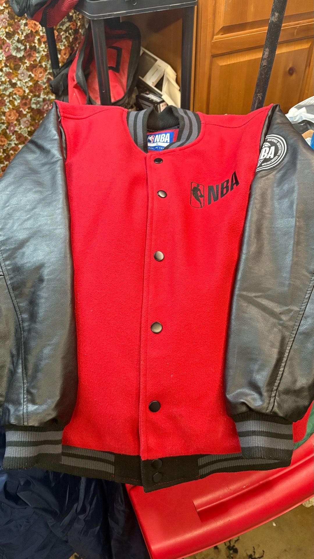 NBA Red and Black Varsity Jacket L