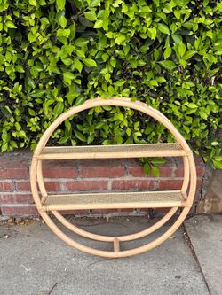 Circular Rattan Wall shelf
