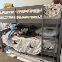 Twin bunk bed frame (can be made into two separate twin frames)