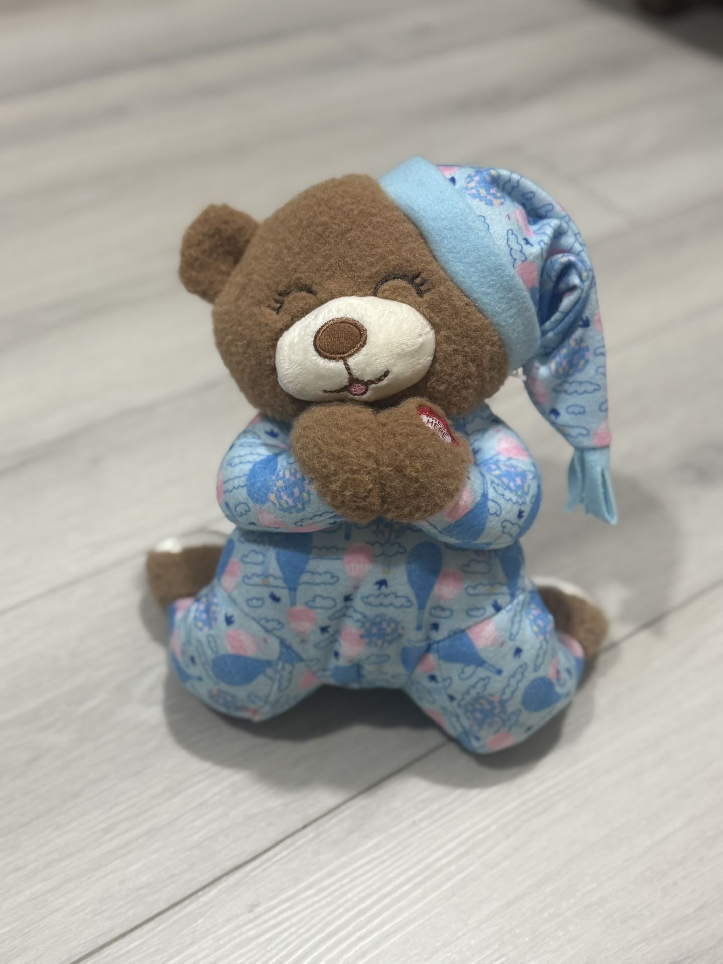 New Brown Teddy Bear β Praying with Blue Pajamas