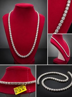 🔥 24” Moissanite Tennis Chain 6mm | 79.2 CTW | 925 Sterling Silver