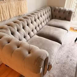 Gray Velvet Sofa