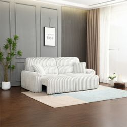 5MONDO GRAY CORDUROY POWER MOTION SOFA W/ SLEEPER BED COUCH USB