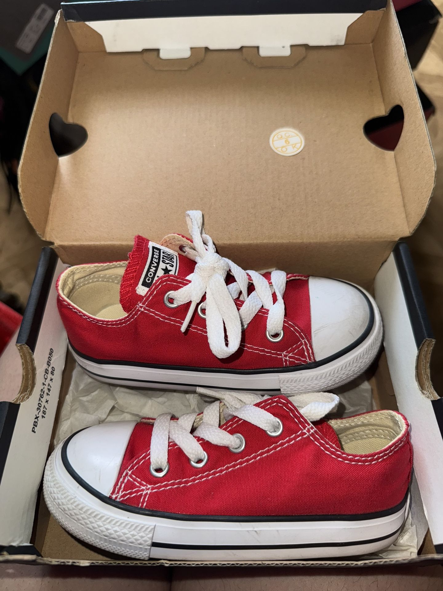 Red And White Converse For Baby Size 8c