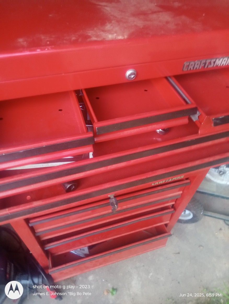 Craftsman Double Stacked Tool Box With Tools