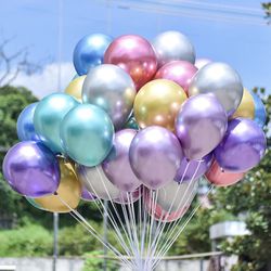 Metallic Chrome Balloons Mixed Color Latex  Balloons 50 Pcs 10 inch for Party Decorations Birthday 