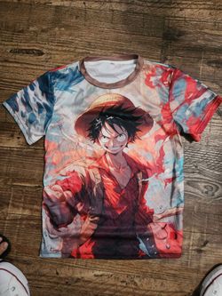 One Piece t-shirt features a vibrant, full-sublimation print of Monkey D. Luffy LARGE YOUTH