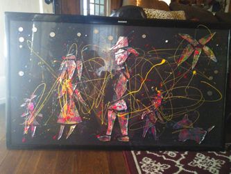 Mirror Art.. On 52" Flat Screen Canvas By Carmela Thomas