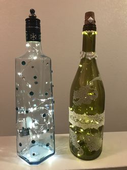 Firefly Lamps- repurposed wine bottles