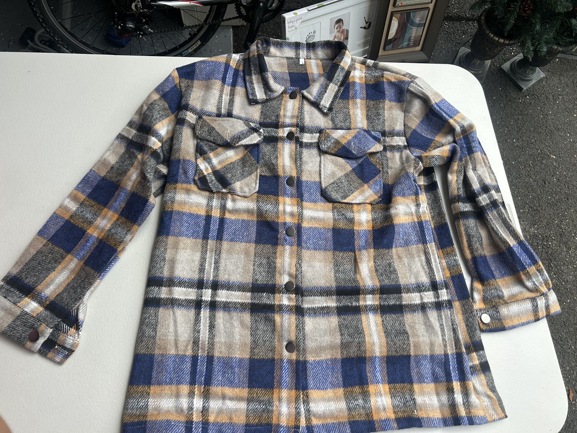 Women Autumn And Winter Casual Plaid-Print Lapel Coat