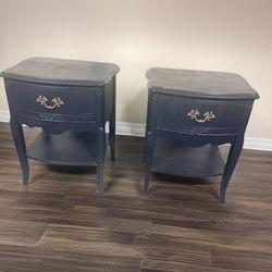 FREE DELIVERY Pair of French Provincial Nightstands tuxedo black