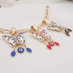 Evil Eye Butterfly Charm With Small Chain