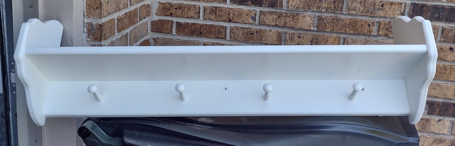 Wood Coat Hanger/Shelf + Small Shelf