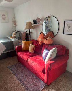 (non-sleeper) Cindy Crawford Bellingham Cardinal Red Microfiber Loveseat