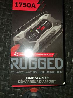 Rugged 1750A jump starter.