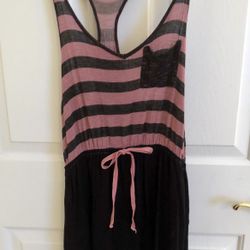 Pink And Black Striped Dress