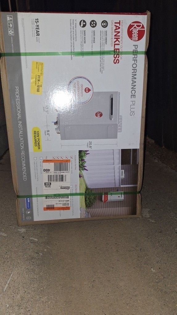 Rheem RTG-70XLN-3 High Efficiency Non-Condensing Outdoor Tankless Natural Gas Water Heater, 7.0 GPM, Gray