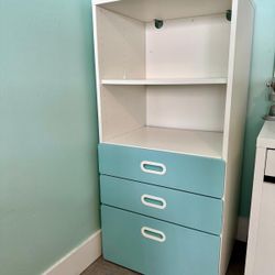 Kids Shelf Unit Bookcase, with 3 Drawers