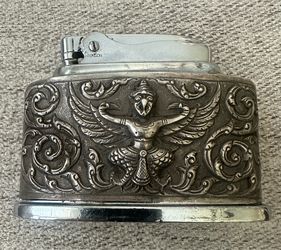 Vintage Ronson Varaflame Table Lighter Housed in a Thai Silver Case