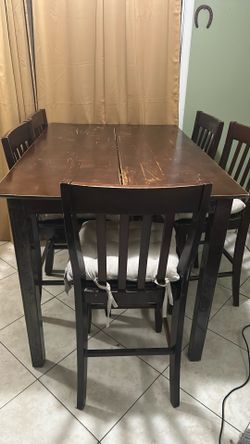 High Counter 6 Chairs Plus Table 