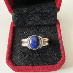 Substantial 925 And Blue Lapis Ring Size 7.5