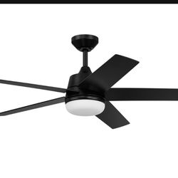 Brand New in The Box- DESIGNERS FOUNTAIN Astrea 52 in. LED Indoor/Covered Outdoor Matte White Standard Mount RGB Smart Ceiling Fan with Light Kit and 