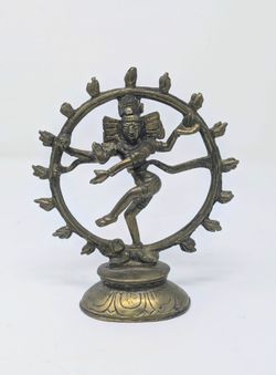 Vintage Brass Dancing Nataraj Shiva Statue