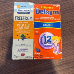 childen‘s 6+ Mucinex  and 4+Delsym 