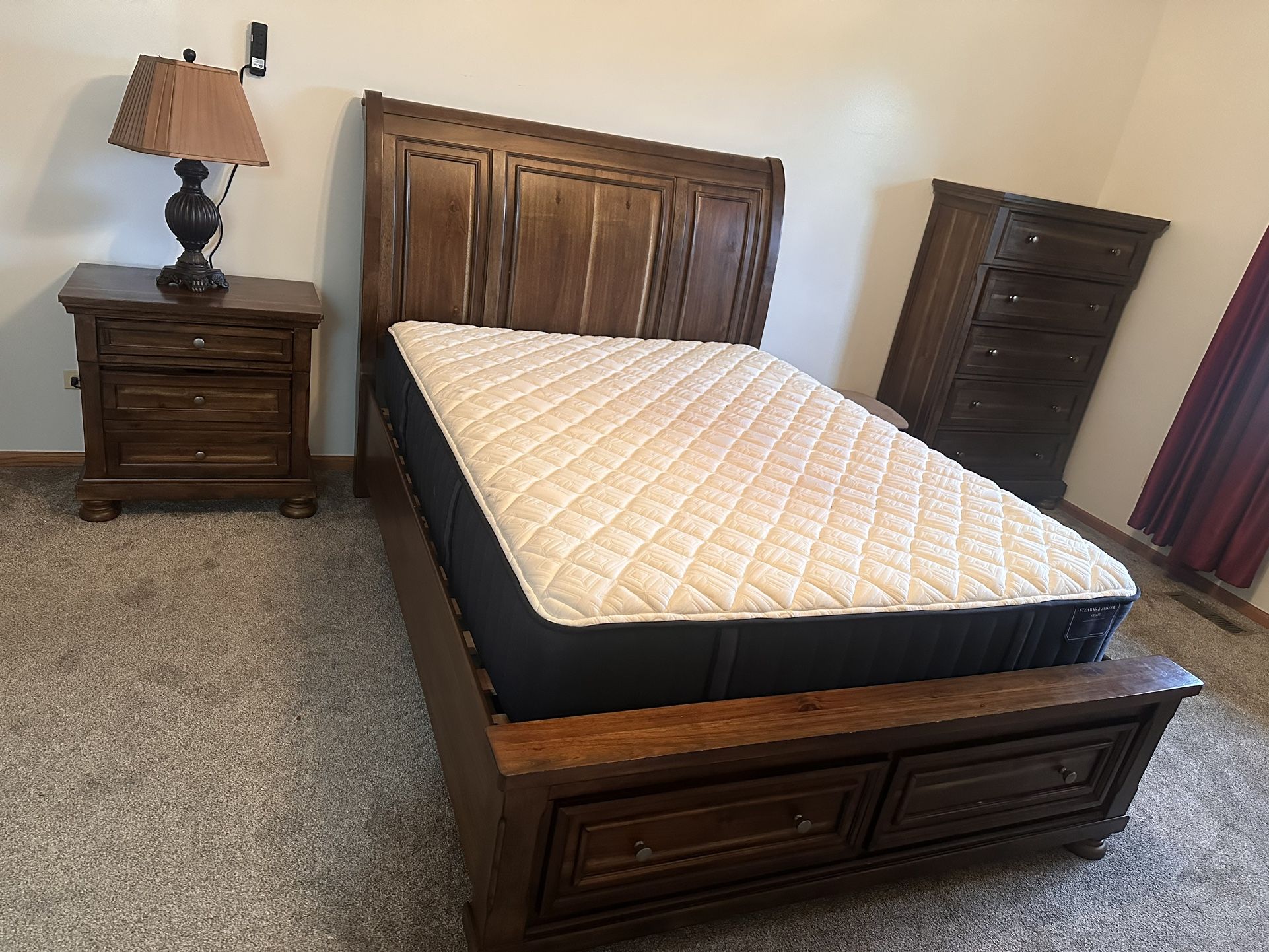 Complete King Bedroom Set with Solid Wood Furniture & Stearns & Foster Mattress – $3,000