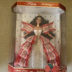 VINTAGE 1997 10TH ANNIVERSARY HAPPY HOLIDAY BARBIE DOLL NEW ORIGINAL DAMAGED BOX