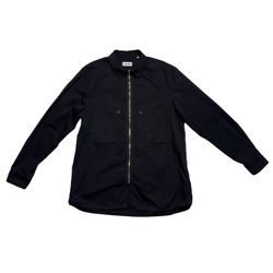 KENZO Black Zip Front Shirt Jacket Overshirt Size XL