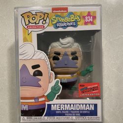 Mermaidman Funko Pop *MINT* 2020 NYCC Fall Convention Exclusive SpongeBob SquarePants 834 Animation Television