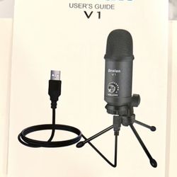 New Metal Condenser Recording Microphone w stand l Streaming, Meeting and YouTube Videos (Beaverto No n Pickup)
