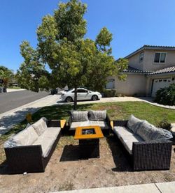 Fully assembled inside the box deep seating cushions outdoor patio furniture patio set high quality fire pit propane 🆕🚛☑️