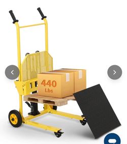 Garvee Hydraulic Material Lift 440 lb Capacity Adjustable Forks 36" Max Lift