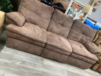 Brown Microfiber Reclining Sofa