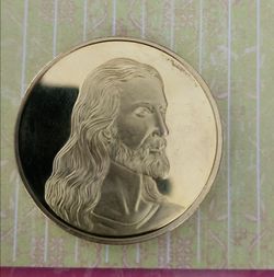 Gold-Tone Jesus Portrait Commemorative Coin