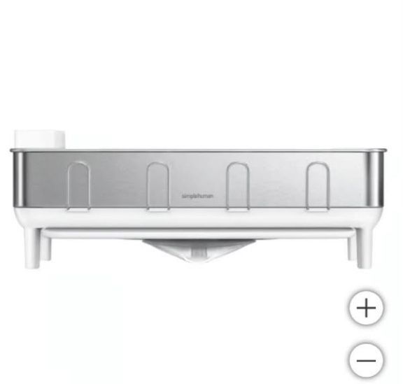 simplehuman Kitchen Dish Drying Rack, Fingerprint-Proof Stainless Steel Frame,