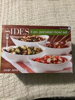 Over and Back Sides 4-Piece Porcelain Bowl Set