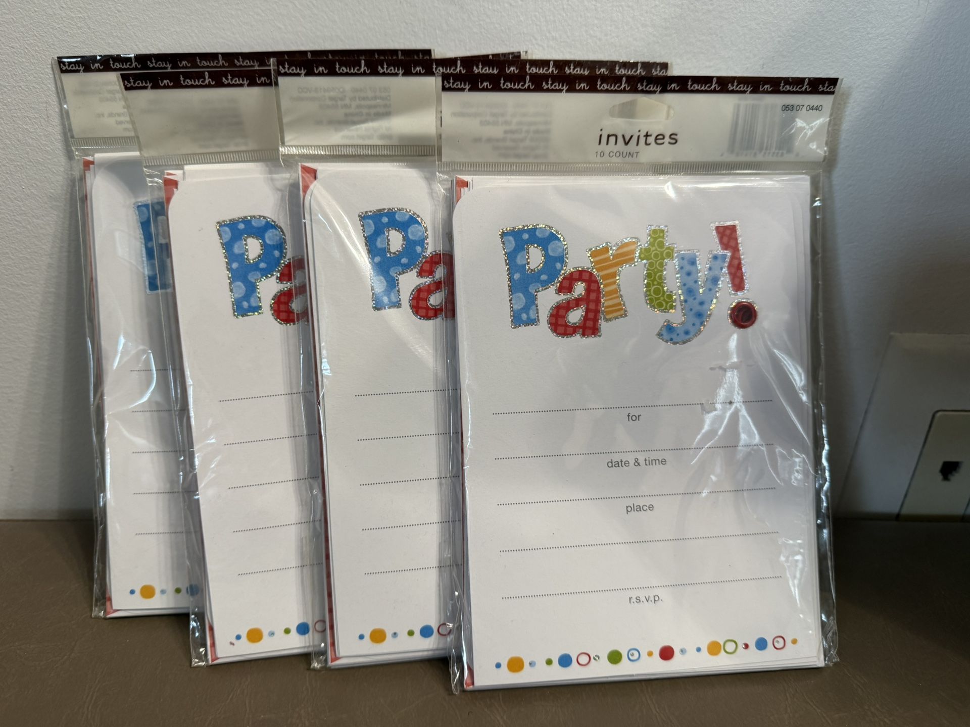 Party Invitations (set of 4 packs-10 per pack)
