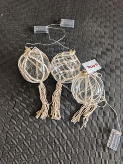 Brand New 3 Macrame Boho/Nautical Christmas Ornaments