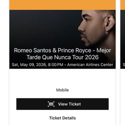 Romeo Santos And Prince Royce Concert Tickets 
