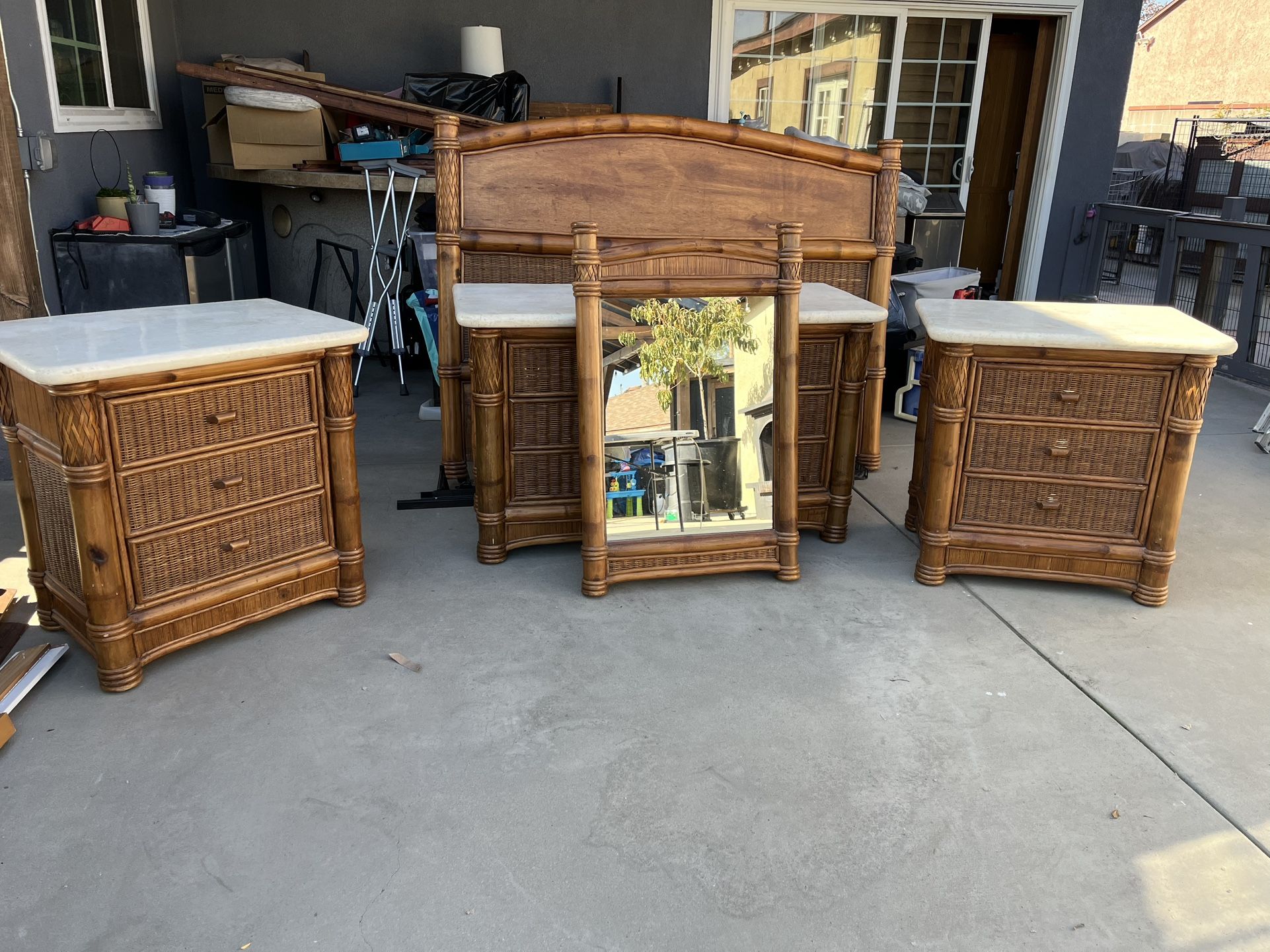 Rattan 5 Pc Bedroom Set