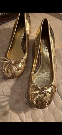 COACH- Gold Leaf Ballet Flats ✨