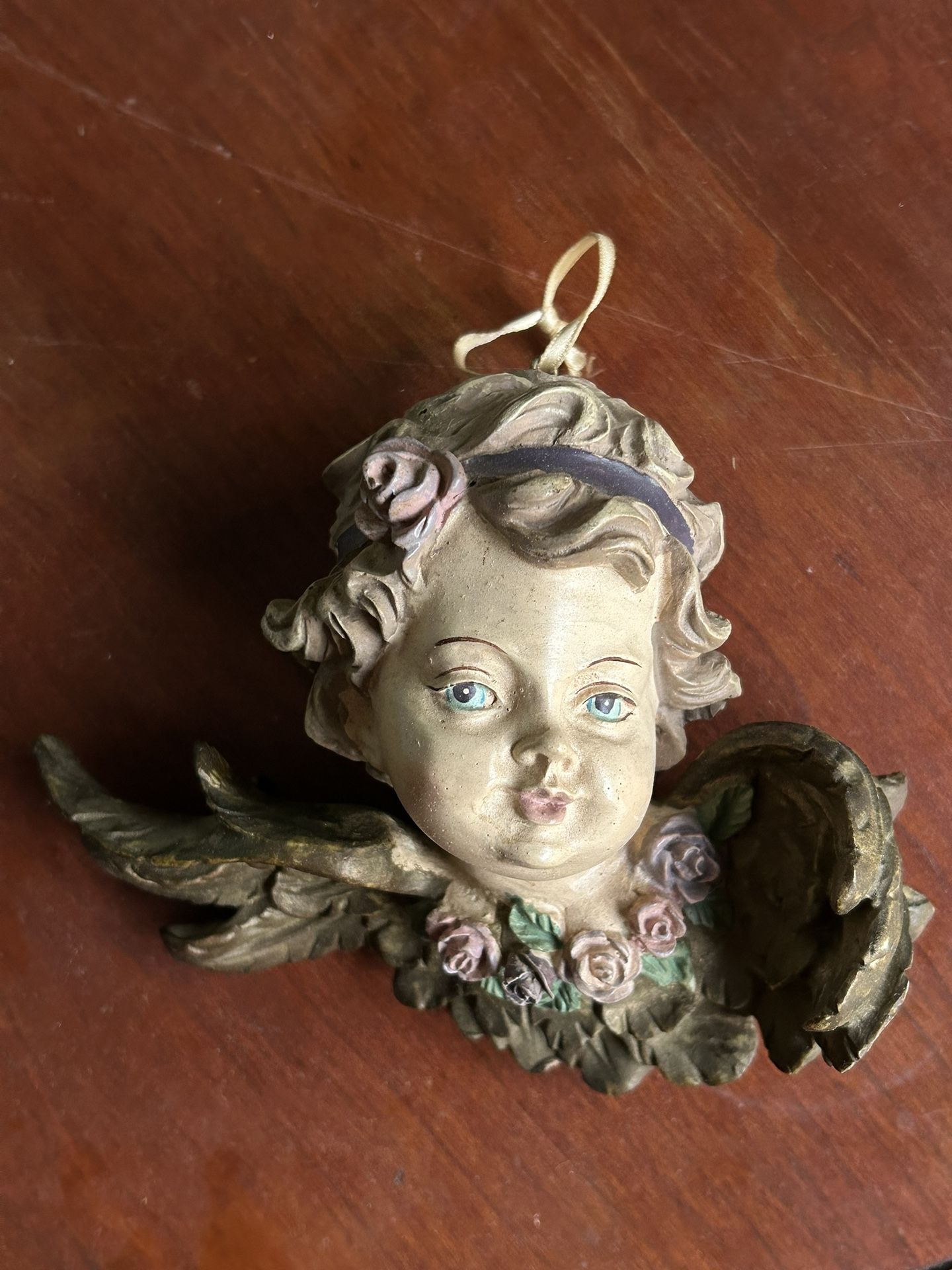 Vintage Solid, Angel Cherub Head Ornament