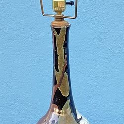 Mid century splash glazed table lamp
