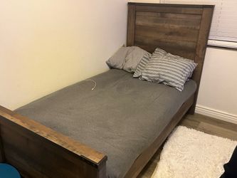 Twin size mattress with bedframe and dresser