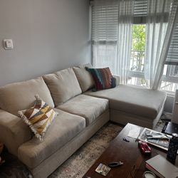 Pull Out Couch / Sofa With Chaise - Queen Size