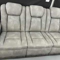 Leather Reclining Sofa Set 